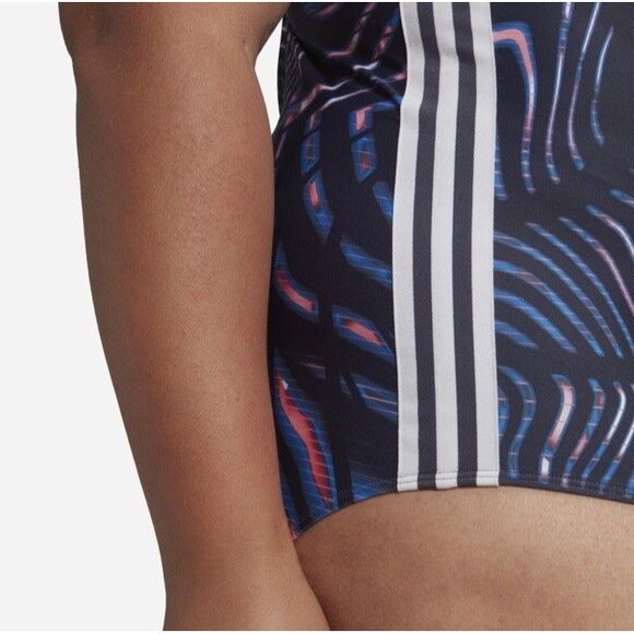 Adidas Women's Souleaf Graphic 3-Stripes Swimsuit One Piece Size 2X Athletic - Picture 5 of 16
